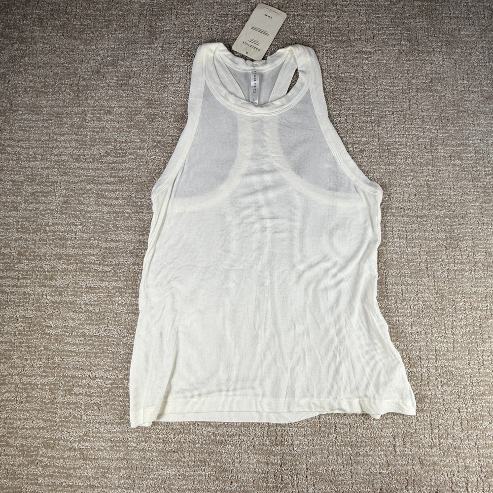 Fabletics Charley Rib Tank Top Racerback White Large Modal Stretch Womens